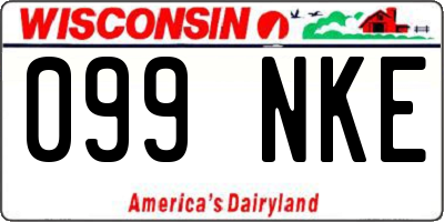 WI license plate 099NKE