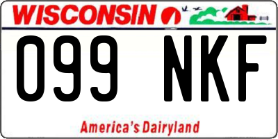 WI license plate 099NKF
