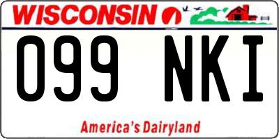 WI license plate 099NKI