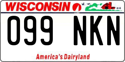 WI license plate 099NKN