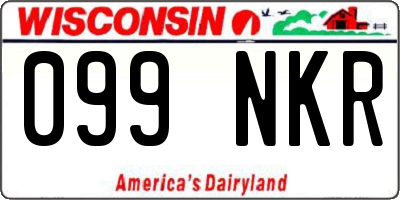 WI license plate 099NKR