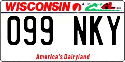 WI license plate 099NKY