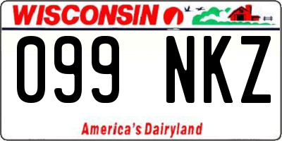 WI license plate 099NKZ