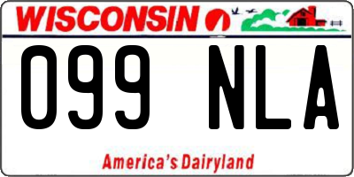 WI license plate 099NLA