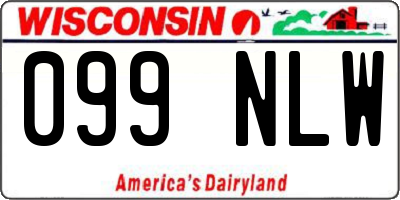 WI license plate 099NLW