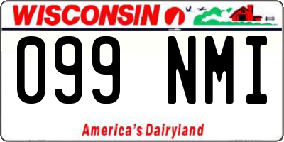 WI license plate 099NMI