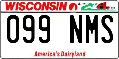 WI license plate 099NMS