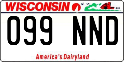 WI license plate 099NND