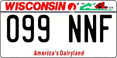 WI license plate 099NNF