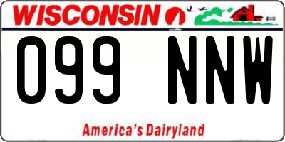 WI license plate 099NNW
