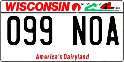 WI license plate 099NOA