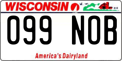 WI license plate 099NOB