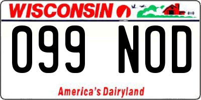 WI license plate 099NOD
