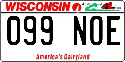 WI license plate 099NOE
