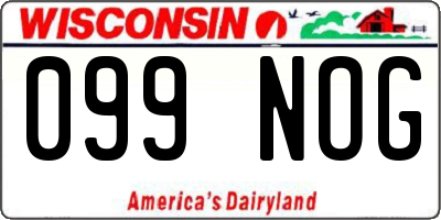 WI license plate 099NOG