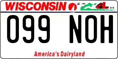 WI license plate 099NOH