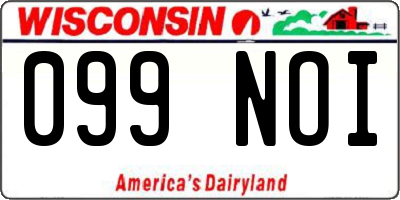 WI license plate 099NOI