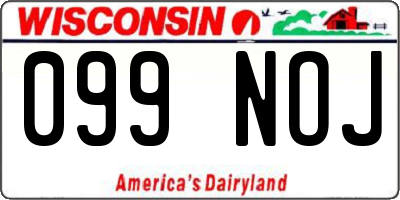 WI license plate 099NOJ