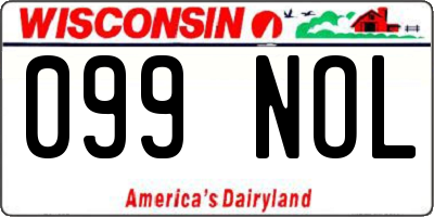 WI license plate 099NOL