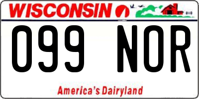 WI license plate 099NOR
