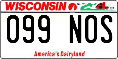 WI license plate 099NOS