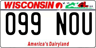 WI license plate 099NOU