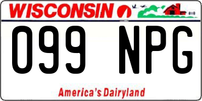 WI license plate 099NPG
