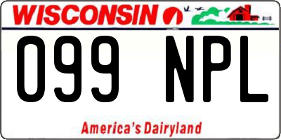 WI license plate 099NPL