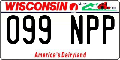 WI license plate 099NPP