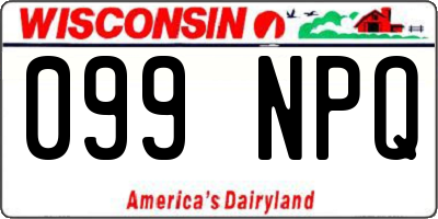WI license plate 099NPQ