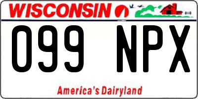 WI license plate 099NPX