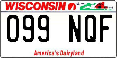WI license plate 099NQF