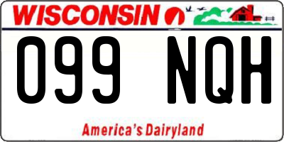 WI license plate 099NQH