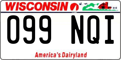 WI license plate 099NQI