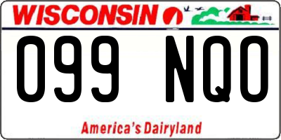 WI license plate 099NQO