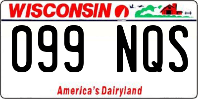 WI license plate 099NQS