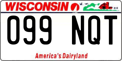 WI license plate 099NQT