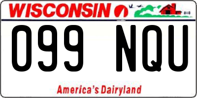 WI license plate 099NQU