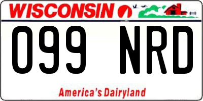 WI license plate 099NRD