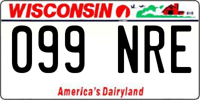 WI license plate 099NRE