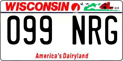WI license plate 099NRG