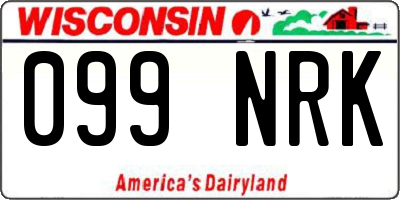 WI license plate 099NRK