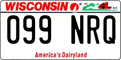 WI license plate 099NRQ