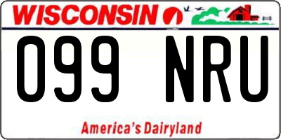WI license plate 099NRU