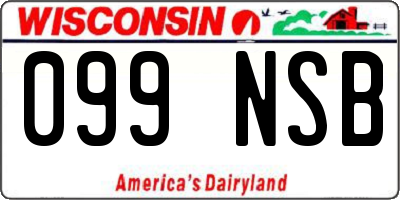 WI license plate 099NSB