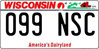 WI license plate 099NSC