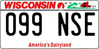 WI license plate 099NSE