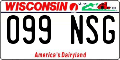 WI license plate 099NSG