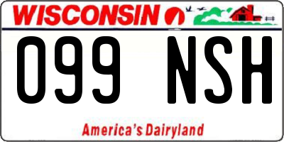 WI license plate 099NSH
