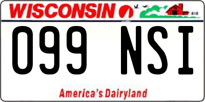 WI license plate 099NSI